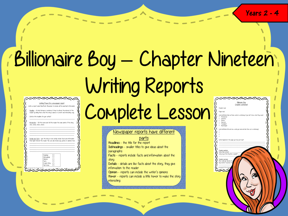 Complete Lesson Newspaper Reports  – Billionaire Boy