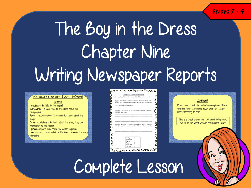 Complete Lesson Newspaper Reports – The Boy in the Dress