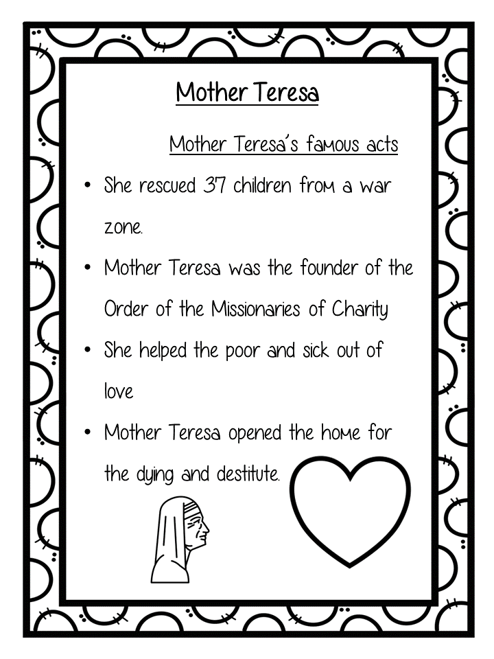 Mother Teresa Workbook