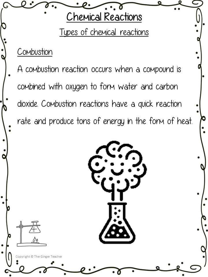 Chemical Reactions Science Workbook