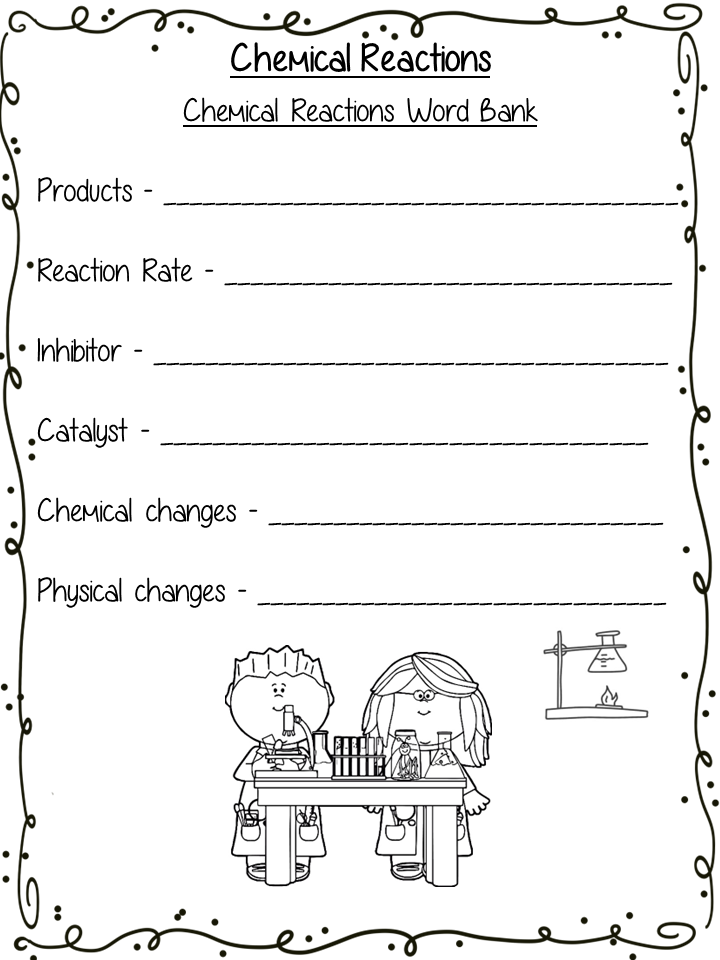 Chemical Reactions Science Workbook