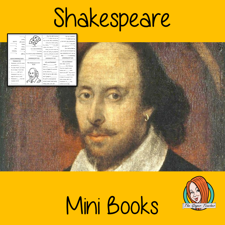 Learn About Shakespeare Mini Book Use these mini books to teach children facts and information about Shakespeare. There are 5 mini books included, a completed version, 3 differentiated books to see how well the children know the information and a blank version to let them add their own Shakespeare information. #Shakespeare