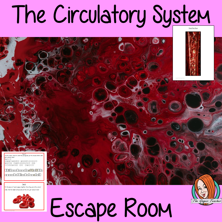Blood and the Circulatory system Escape Room Game This is a fun game that is perfect for teaching children about the circulatory system. This game focuses on students finding out facts and information and using these to solve puzzles. This helps them to learn about blood