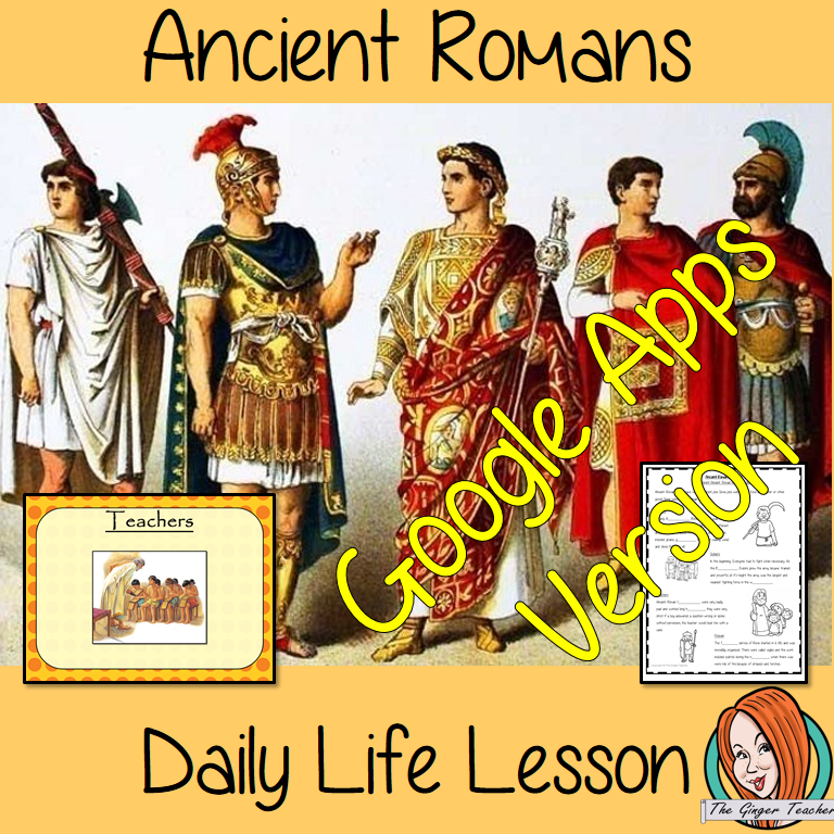 Distance Learning Ancient Roman Daily Life Google Slides Lesson Teach children about daily life in Ancient Rome. This is a complete resources lesson to teach children about the daily life for Ancient Romans. The children will learn the roles and jobs in Ancient Roman Society. How children lived and the parts of life that were important to them. There is a detailed 37 slide Ancient Roman daily lives, presentation and four versions of the 8-page ‘the daily life in Ancient Rome’ worksheet to allow childr