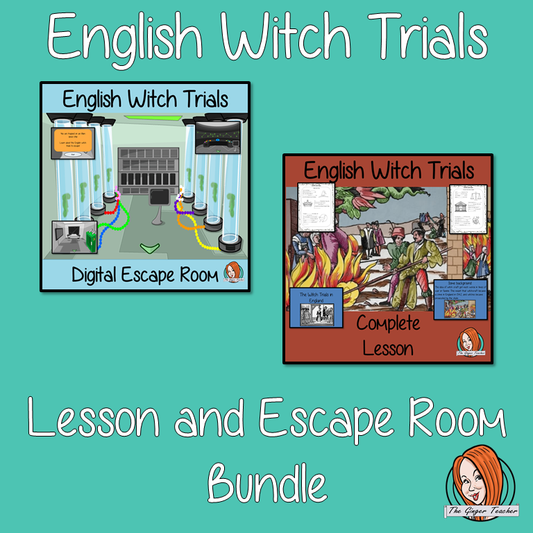 Learn About English Witch Trials Lesson and Escape Room Bundle