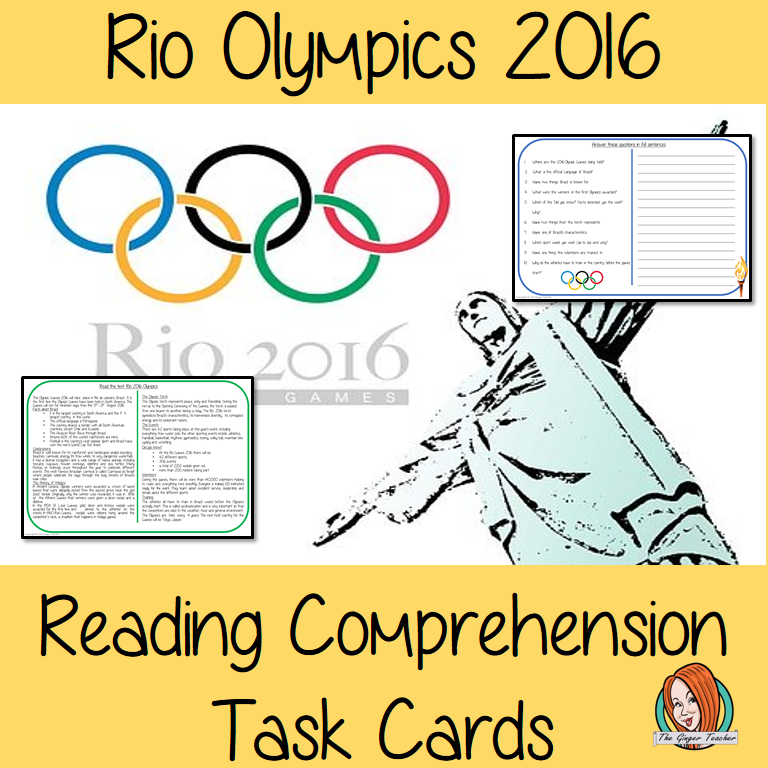 Rio 2016 Olympics Reading Comprehension Cards Differentiated reading comprehension cards. Three levels of texts and questions to help children with reading comprehension. This text is on Rio 2016 Olympics and has questions to help children understand and draw meaning from the text.