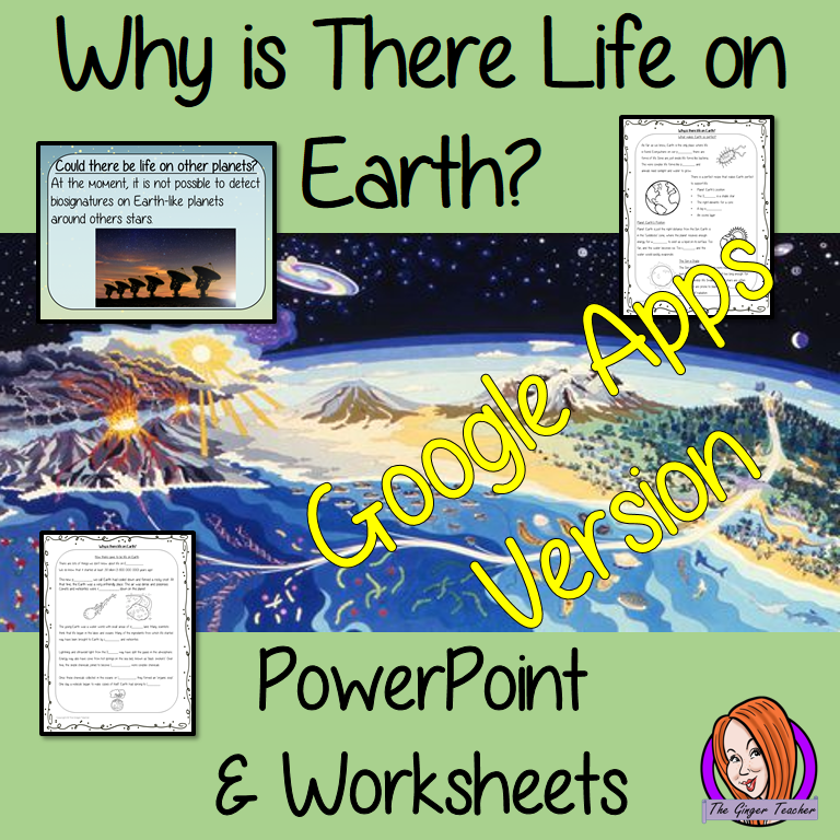 Distance Learning Why is There Life on Earth? Google Slides Lesson These resources teach children about the start of life on Earth in one complete lesson. They will learn why the sun is important to life on Earth and why the moon and atmosphere are important to life on Earth There is a detailed 29 slide presentation on life on Earth, the possibility of life on other planets and discusses if we could live on another planet. There are also differentiated, 7 page, Google slides worksheets to allow students t
