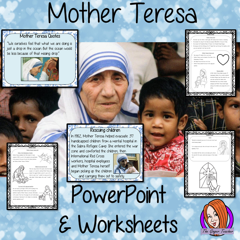 Mother Teresa - PowerPoint and Worksheets