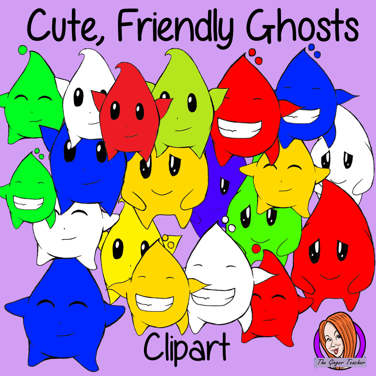 Unique New Cute Coloured Ghosts Clipart