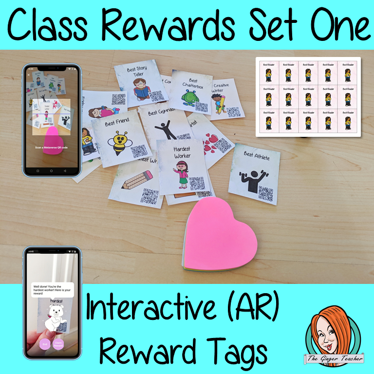 Classroom Awards interactive ar Reward Tags set One Brag tags Give you class something to brag about! These reward tags can be printed and used in your classroom for behaviour management. Children love to collect them all so they are a perfect behavior management system , although there is more to these tags than meets the eye! Scan the code and a fun character will appear in your classroom to congratulate the kids #bragtags #rewardtag #awardtags
