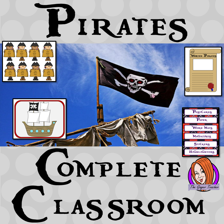Complete Pirate Themed Classroom Bundle This download includes more than 140 printables for a fun pirate themed classroom. These are great for kids and teachers. This download includes: - Banners - Labels - Timetables - Calendars - Lanyards - Lettering - Signs - And much more! #backtoschool #classroomthemes #teachingideas #pirateclassroom