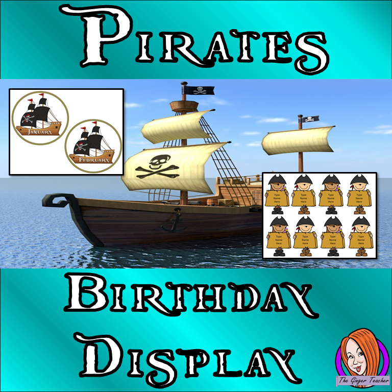 Pirate Class Birthday Display This download includes fun pirate themed class birthday display for your classroom. These are great for teachers and kids to have a pirate room and celebrate everyone’s birthday. This download includes: - 12 pirate ship months - Editable Pirate name cards - Class birthday banner - Instructions #classroomthemes #teachingideas #pirateclassroom