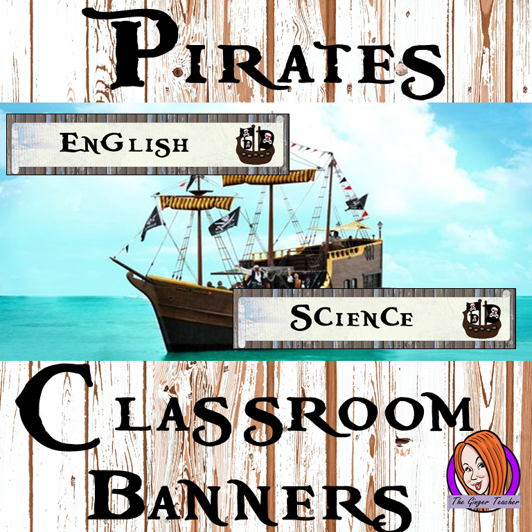 Pirate Themed Classroom Banners This download includes 3 fun pirate themed subject banners: English, Science and Mathematics (includes Math, Maths and Mathematics). These are great to complete your pirate themed classroom. This download includes: - 5 Banners - Full instructions #classroomthemes #teachingideas #pirateclassroom