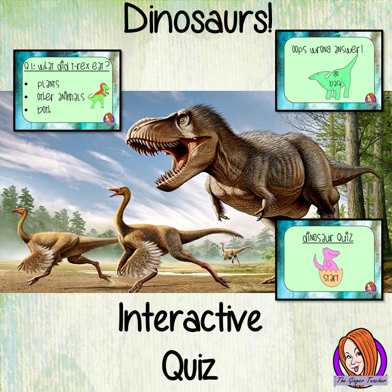 Dinosaurs Quiz - Paperless digital resource Interactive PDF Freebie