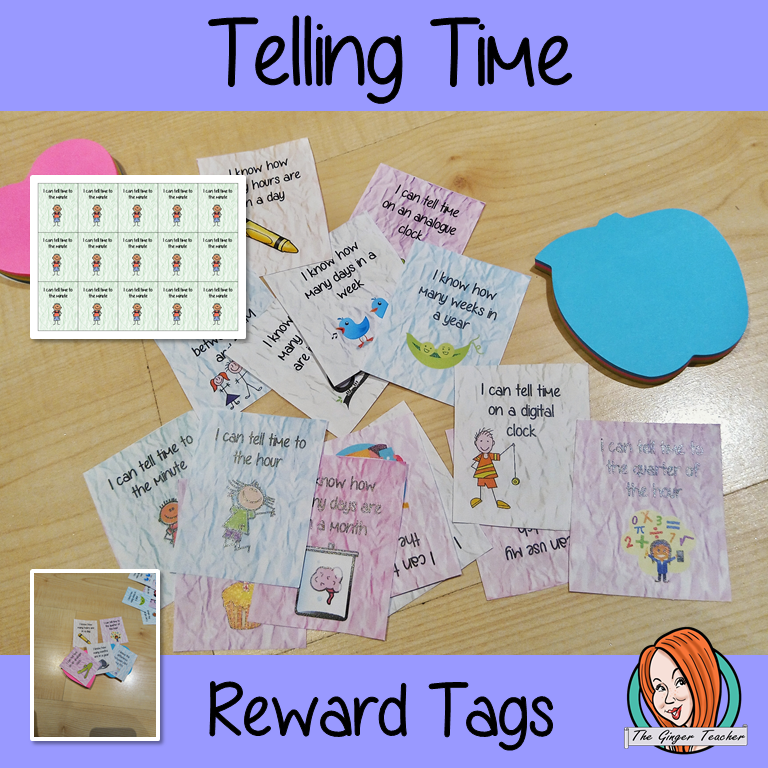 Telling Time Reward Tags brag tags learning to tell the time Give you class something to brag about! These reward tags can be printed and used in your classroom to reward your student when they learn to tell the time. #bragtags #rewardtag #awardtags #backtoschool