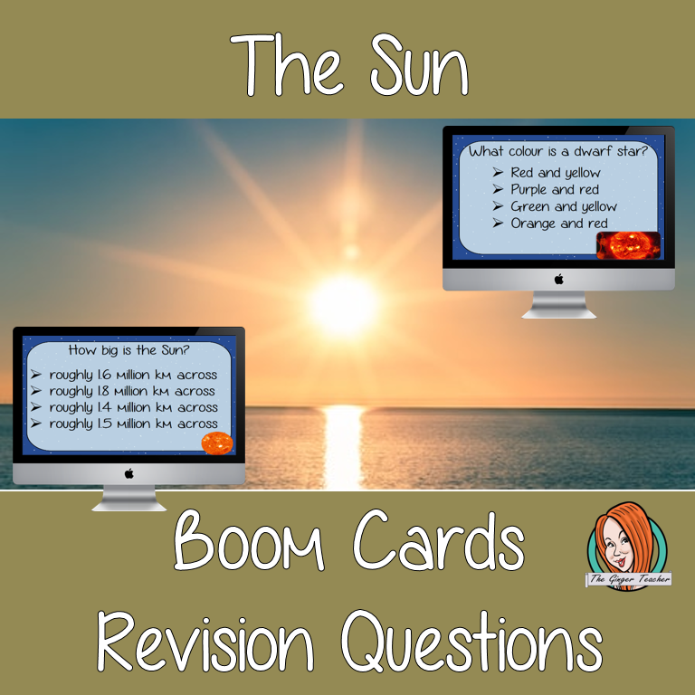 The Sun Revision Questions This deck revises children’s knowledge of the Sun. There are multiple choice revision questions to check children’s understanding. These question cards are self-grading and lots of fun!