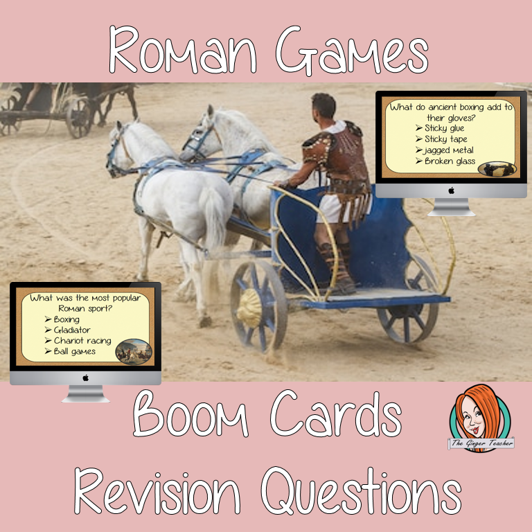 Ancient Roman Games Revision Questions This deck revises children’s knowledge of Ancient Roman Games. There are multiple choice revision questions to check children’s understanding. These question cards are self-grading and lots of fun!