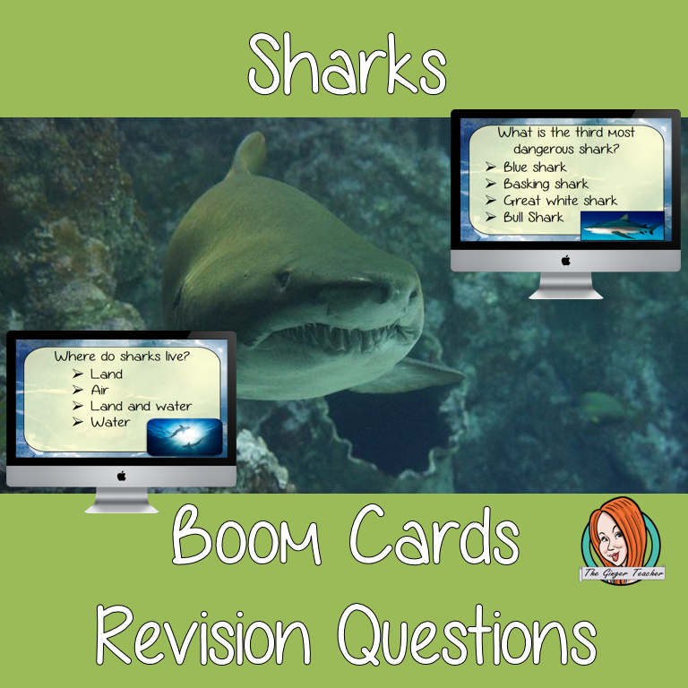 Sharks Revision Questions This deck revises children’s knowledge of Sharks. There are multiple choice revision questions to check children’s understanding. These question cards are self-grading and lots of fun!