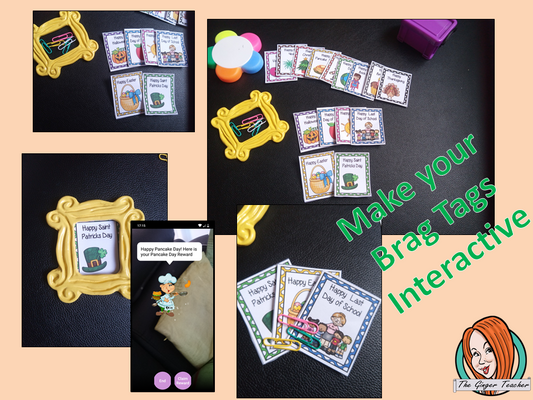 Interactive Classroom Holiday Reward Tags (brag tags) Give you class something to brag about! These reward tags can be printed and used in your classroom download the free Metaverse AR (augmented reality) app Scan the code and a fun character will appear in your classroom to congratulate the kids! each tag has AR reward that the children collect also the option to take a reward selfie. #ar #augmentedreality #bragtags #rewardtag #awardtags