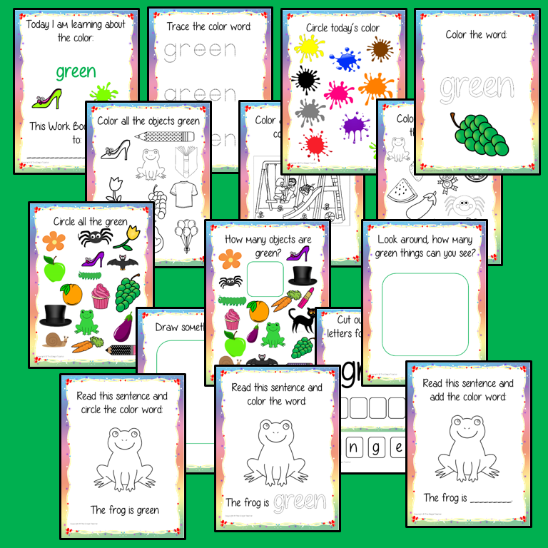 Color ‘Green’ 16 Page Workbook