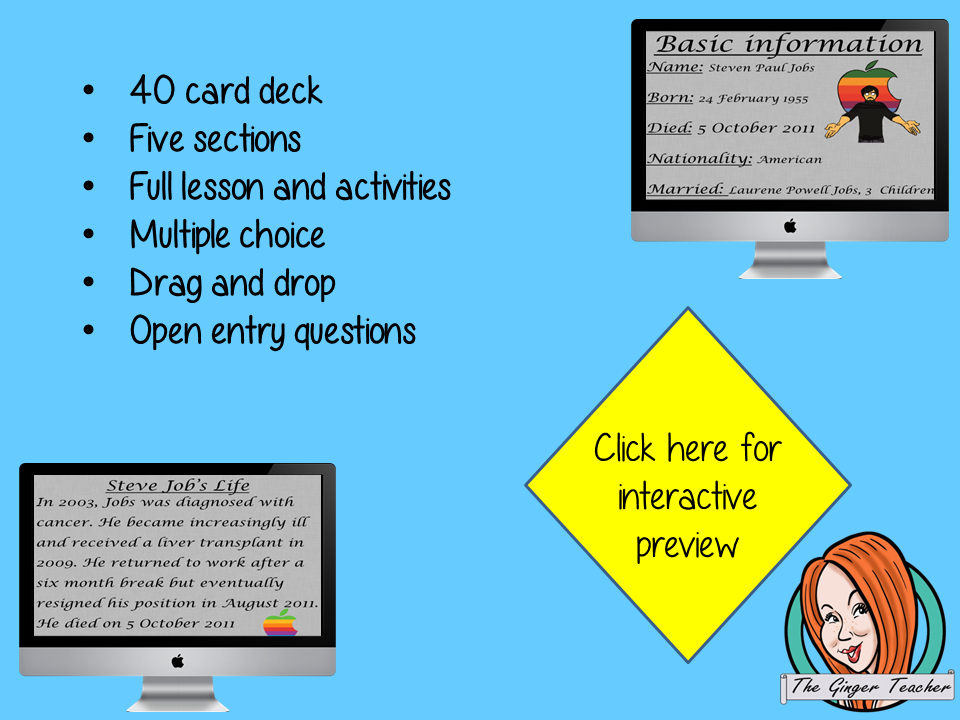Steve Jobs - Boom Cards Digital Lesson