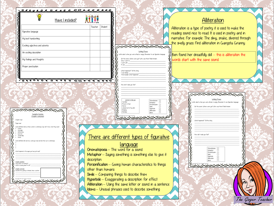 Using Figurative Language Complete Lesson  – Gangsta Granny