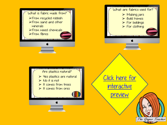 Identifying Materials Revision Questions This deck revises children’s knowledge of Identifying Materials. There are multiple choice revision questions to check children’s understanding. These question cards are self-grading and lots of fun!