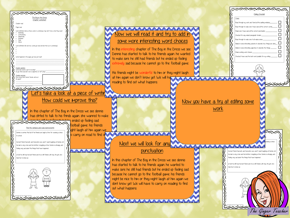 Editing Writing, Complete Lesson – The Boy in the Dress