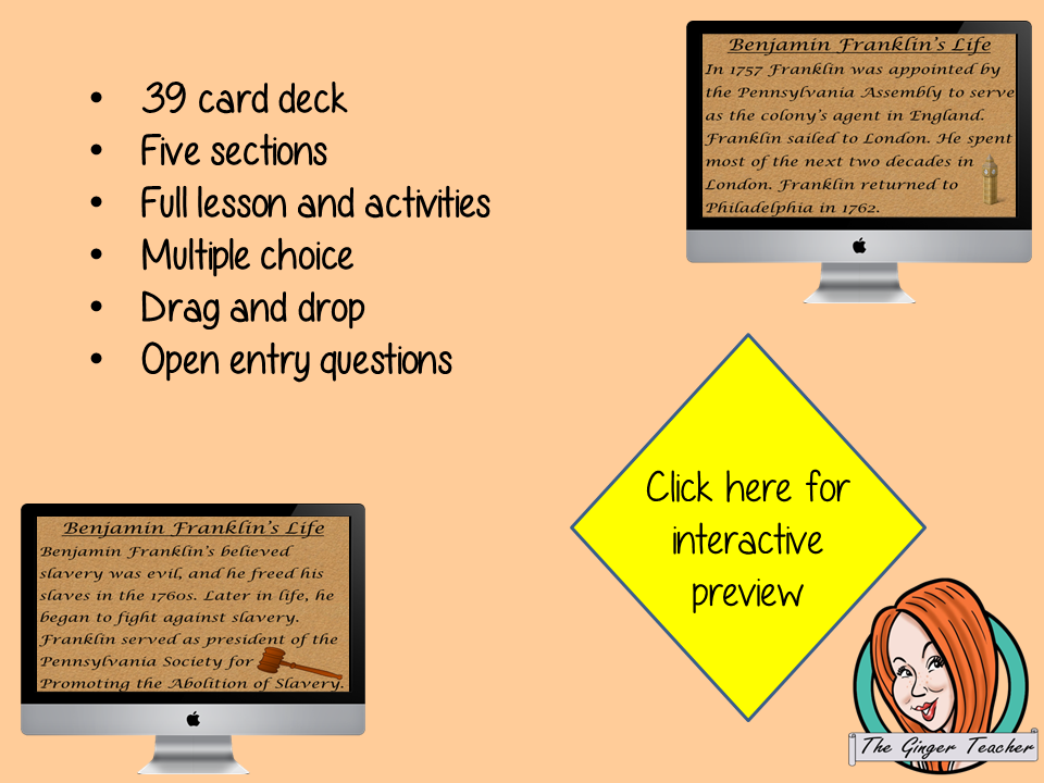 Benjamin Franklin - Boom Cards Digital Lesson
