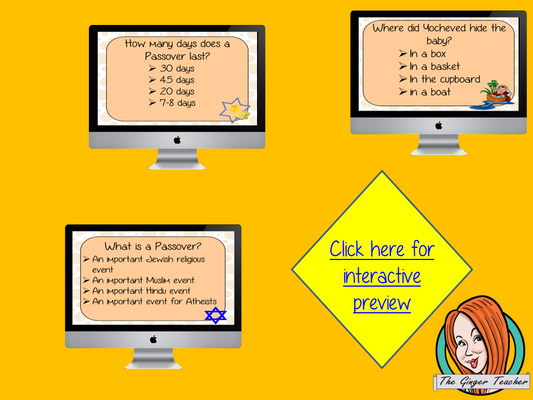 The Passover Revision Questions This deck revises children’s knowledge of the Passover. There are multiple choice revision questions to check children’s understanding. These question cards are self-grading and lots of fun!