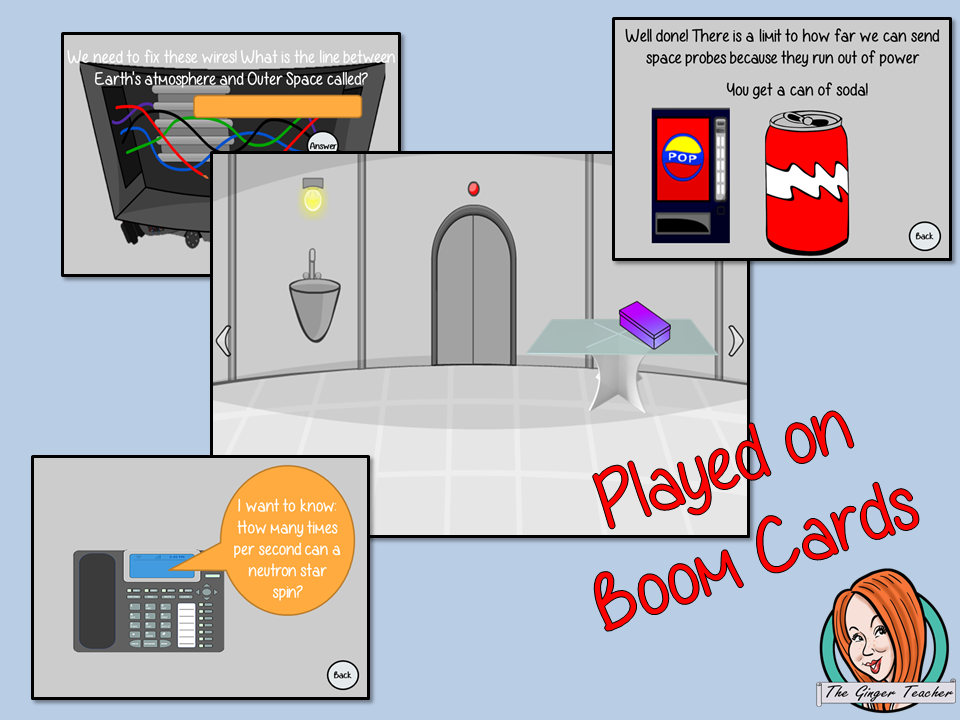 Outer Space Science Escape Room Boom Cards