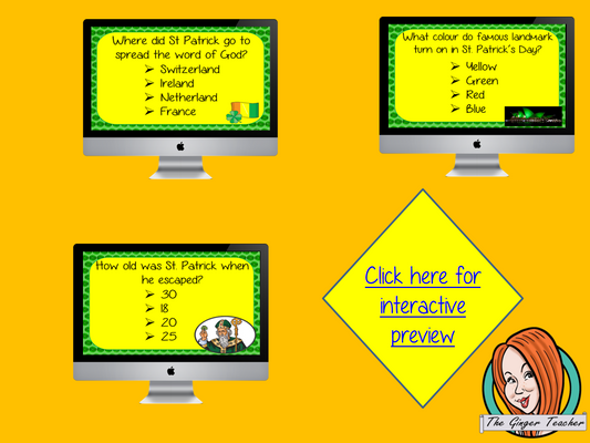 Saint Patrick's Day Revision Questions This deck revises children’s knowledge of Saint Patrick's Day. There are multiple choice revision questions to check children’s understanding. These question cards are self-grading and lots of fun!