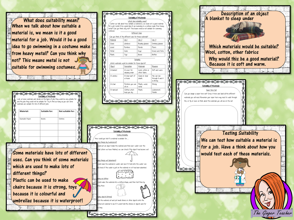Suitability of Materials Lesson