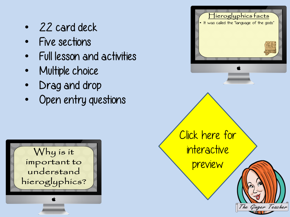 Egyptians Hieroglyphics - Boom Cards Digital Lesson