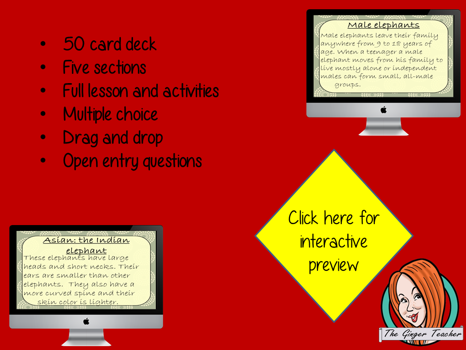 Elephants - Boom Cards Digital Lesson