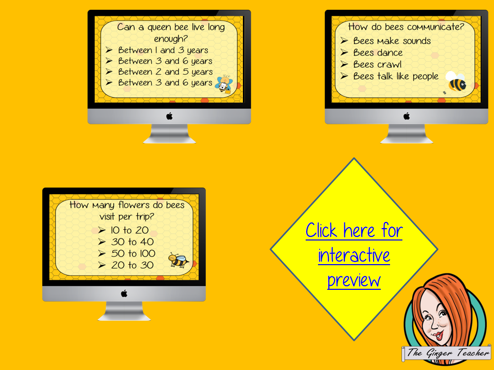 Bees Revision Questions This deck revises children’s knowledge of Bees. There are multiple choice revision questions to check children’s understanding. These question cards are self-grading and lots of fun!