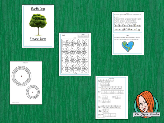 Earth Day Escape Room Game Try this escape room style game with your students today! This is a fun game that is perfect for teaching children about Earth Day. This game focuses on students finding out facts and information and using these to solve puzzles. This helps them to learn. This activity is great for the beginning of a topic to introduce information or at the end to recap. Students are trying to help an alien understand Earth Day and they must solve a series of clues, as well as decode d