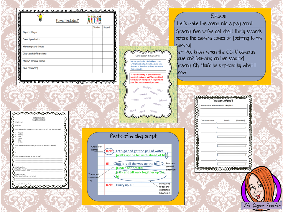 Gangsta Granny Writing Play Scripts Lesson