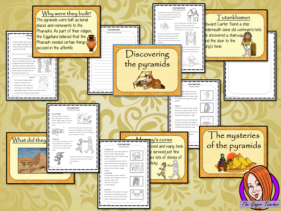 Ancient Egyptian Pyramids History Lesson Teach children about pyramids. A complete lesson to teach children about the pyramids in Ancient Egypt. The children learn why Egyptians built them and how they were used. There is a 39 slide PowerPoint and 4 versions of the 7-page worksheet to allow children to show their understanding, an activity to draw a diagram of a pyramid. #lessonplanning #ancientegyptians #egyptians #teaching #resources #historylessons #historyplanning