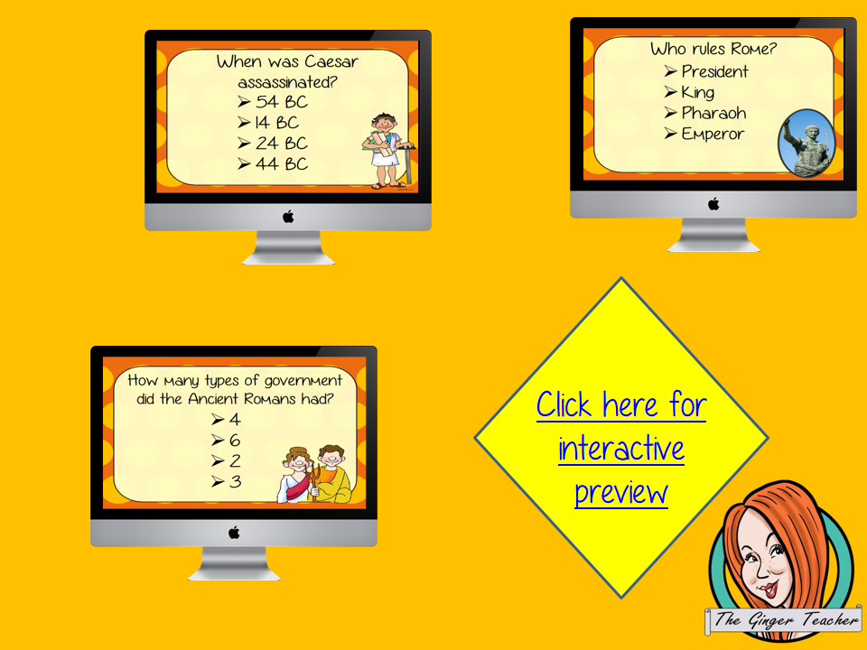 Ancient Roman Emperor Revision Questions This deck revises children’s knowledge of Ancient Roman Emperor. There are multiple choice revision questions to check children’s understanding. These question cards are self-grading and lots of fun!