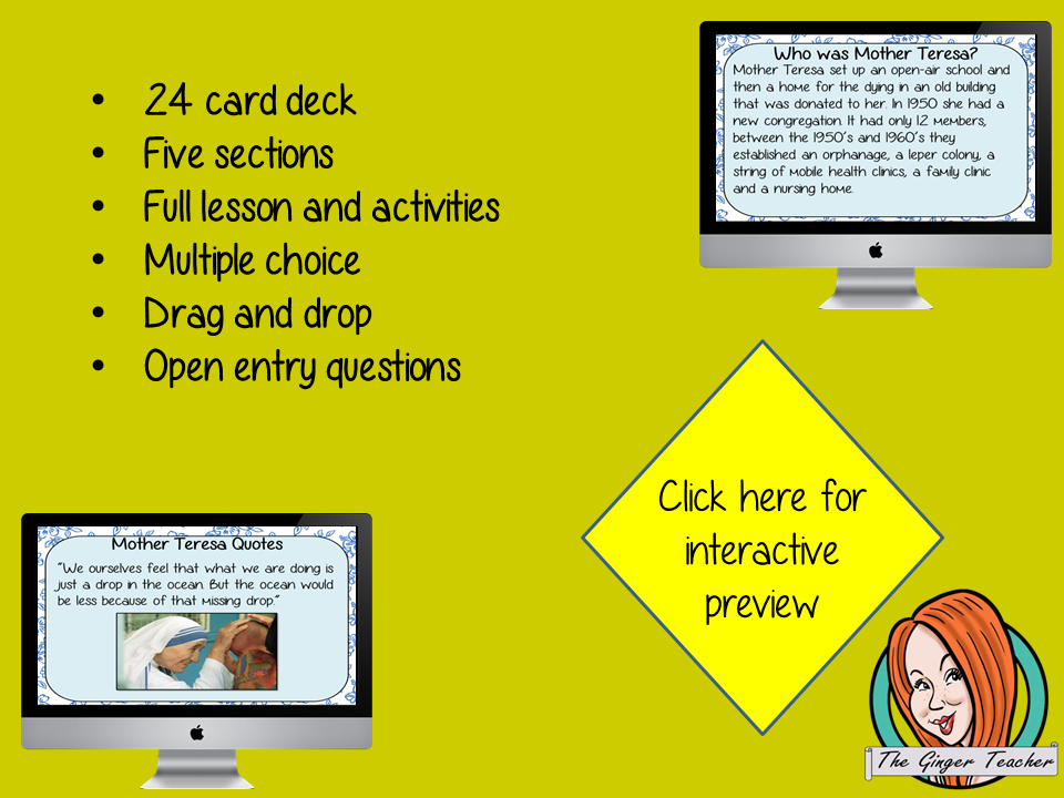 Mother Teresa - Boom Cards Digital Lesson