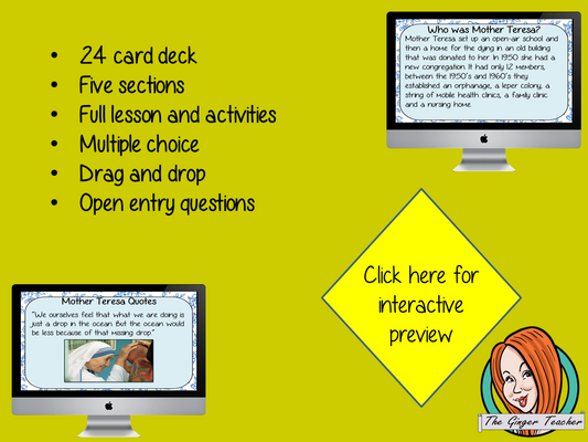 Mother Teresa - Boom Cards Digital Lesson