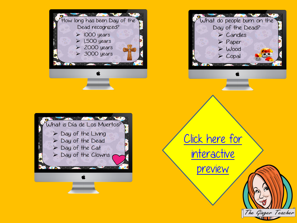 Day of the Dead Revision Questions This deck revises children’s knowledge of Day of the Dead. There are multiple choice revision questions to check children’s understanding. These question cards are self-grading and lots of fun!