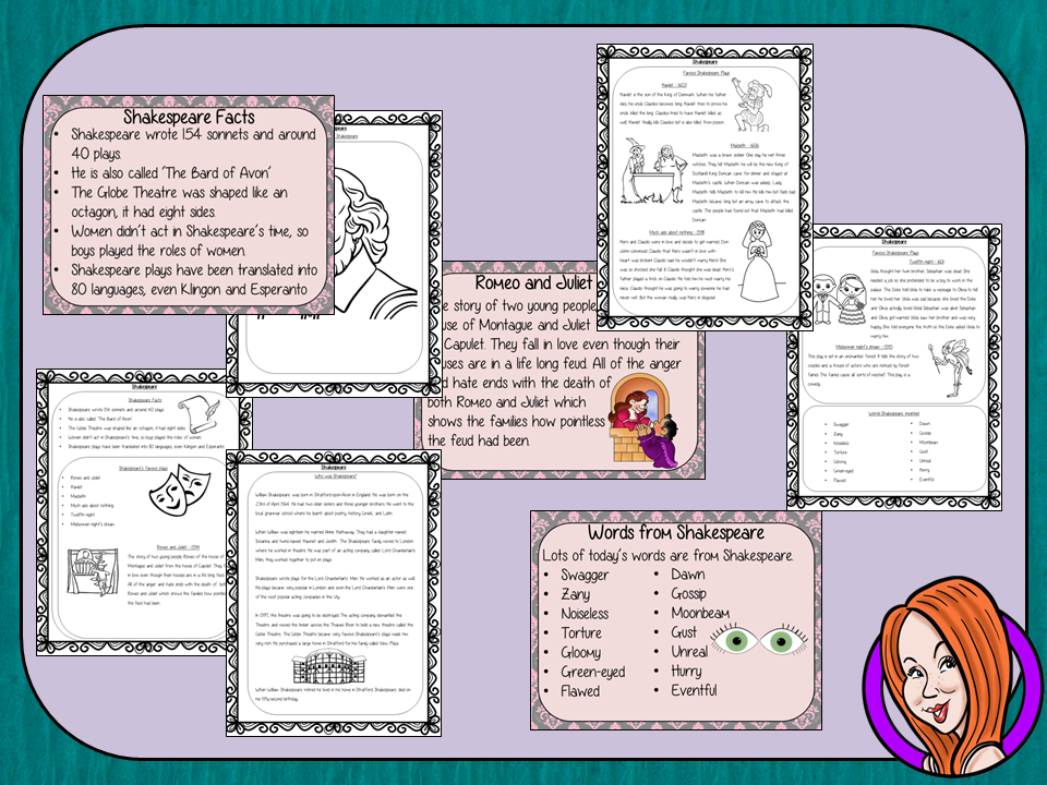 Shakespeare  -  PowerPoint and Worksheets