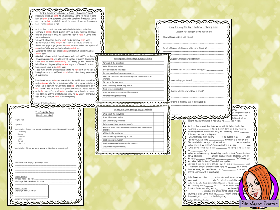 The Boy in the Dress  – Writing a Narrative Ending -  Complete Lesson