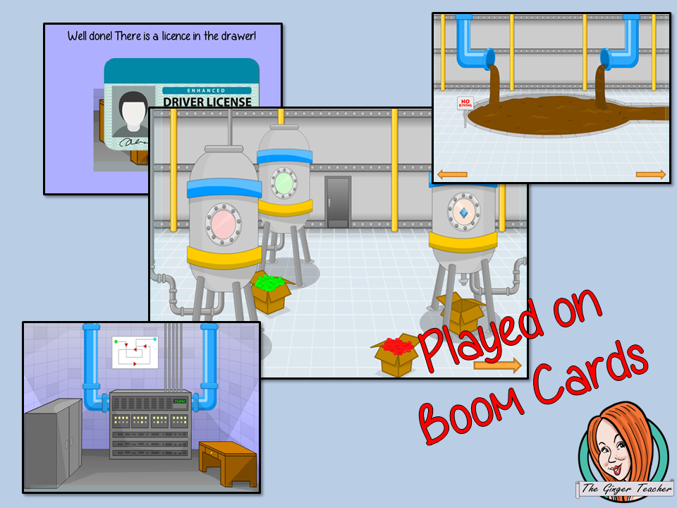 Chemical Reactions Science Escape Room Boom Cards