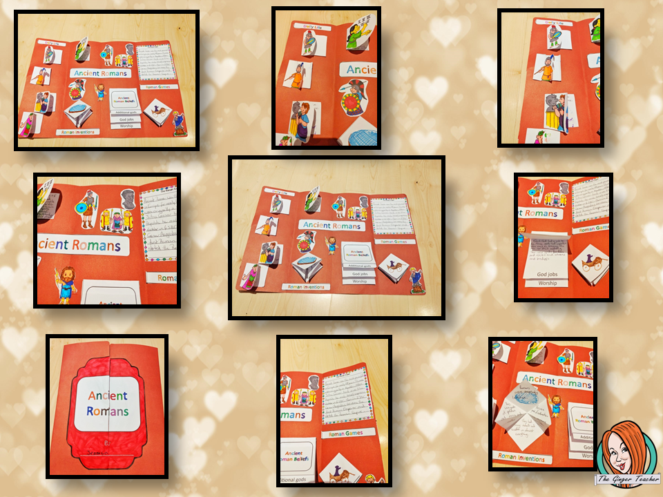 Ancient Roman Complete History Lesson A lesson for children about the Ancient Romans. Learn about games, inventions, daily Roman life, the Emperors, gods, and the Roman Empire. There are two detailed PowerPoints to teach understanding. Kids create an information board using fun foldables and information sheets. Everything needed for this classroom lesson is included #lessonplanning #ancientRomans #Romans #teaching #resources #historylessons #historyplanning
