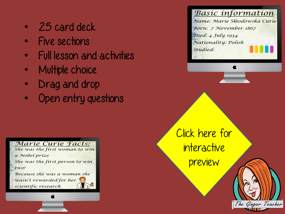 Marie Curie - Boom Cards Digital Lesson