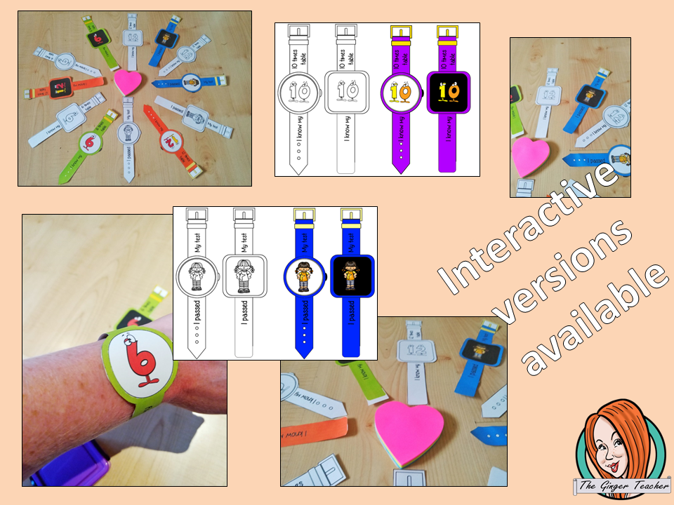 Multiplication Reward Watches Give you class something to brag about! These reward watches can be printed and used in your classroom to reward learning multiplication skils. They are great to give out to the children to create a fun classroom environment. There are 4 different designs of each watch, 2 round faces and 2 square, smart-watch designs. This download includes 15 different reward watches #bragtags #rewardtag #awardtags #backtoschool