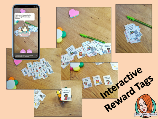 Interactive Classroom English Language Reward Tags (brag tags) Give you class something to brag about! These reward tags can be printed and used in your classroom download the free Metaverse AR (augmented reality) app Scan the code and a fun character will appear in your classroom to congratulate the kids! Each tag has AR reward that the children collect also the option to take a reward selfie. #ar #augmentedreality #bragtags #rewardtag #awardtags